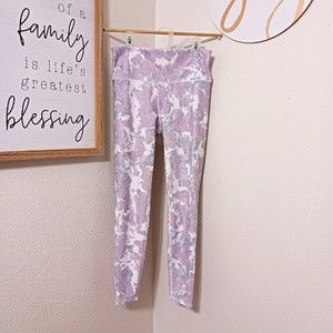 SAVVI Leggings - Size Large- White,Gray and Purple